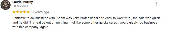 Five-star review of Sell My House Fast ENC in Eastern North Carolina