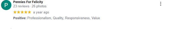 Five-star customer review for a local Eastern NC cash home buyer
